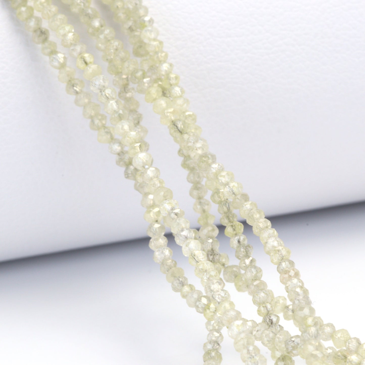 Taupe Diamond 1.9mm - 2.2mm Hand Faceted Rondelles Bead Strand