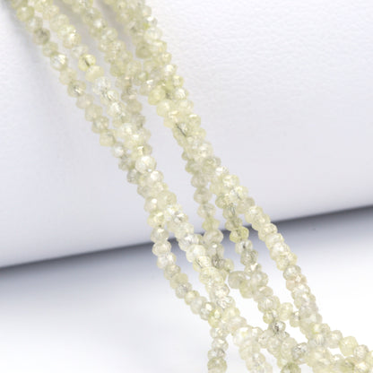 Taupe Diamond 1.9mm - 2.2mm Hand Faceted Rondelles Bead Strand