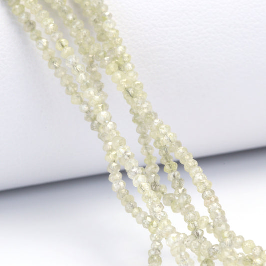 Taupe Diamond 1.9mm - 2.2mm Hand Faceted Rondelles Bead Strand