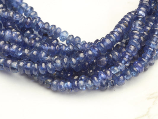 Navy Blue Sapphire 3mm Smooth Rondelles