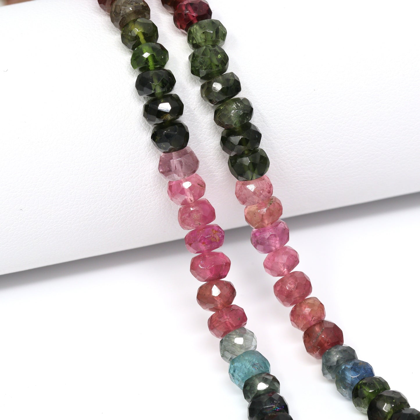 Watermelon Tourmaline 6mm Faceted Rondelles Bead Strand