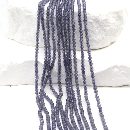 Iolite 2mm Faceted Rounds Bead Strand