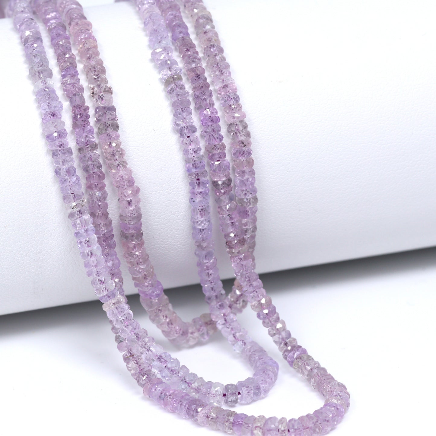 Purple Sapphire 2.5mm – 4.5mm Hand Faceted Rondelles Bead Strand