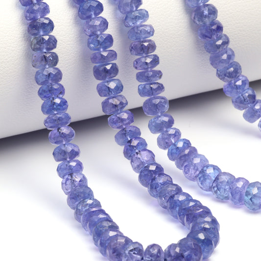 Blue Tanzanite 6mm – 7mm Faceted Rondelles Bead Strand