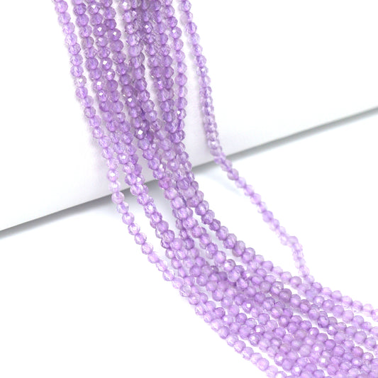 Pink Amethyst 2mm Faceted Rounds Bead Strand