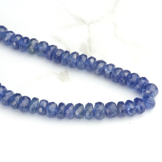 Royal Blue Sapphire 4mm Faceted Rondelles