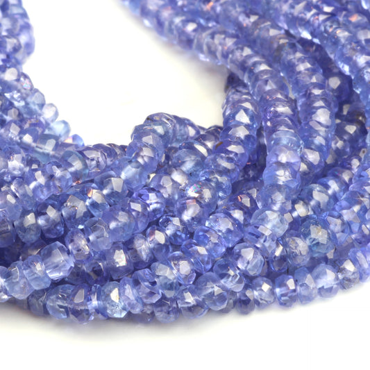 Blue Tanzanite 3mm Faceted Rondelles