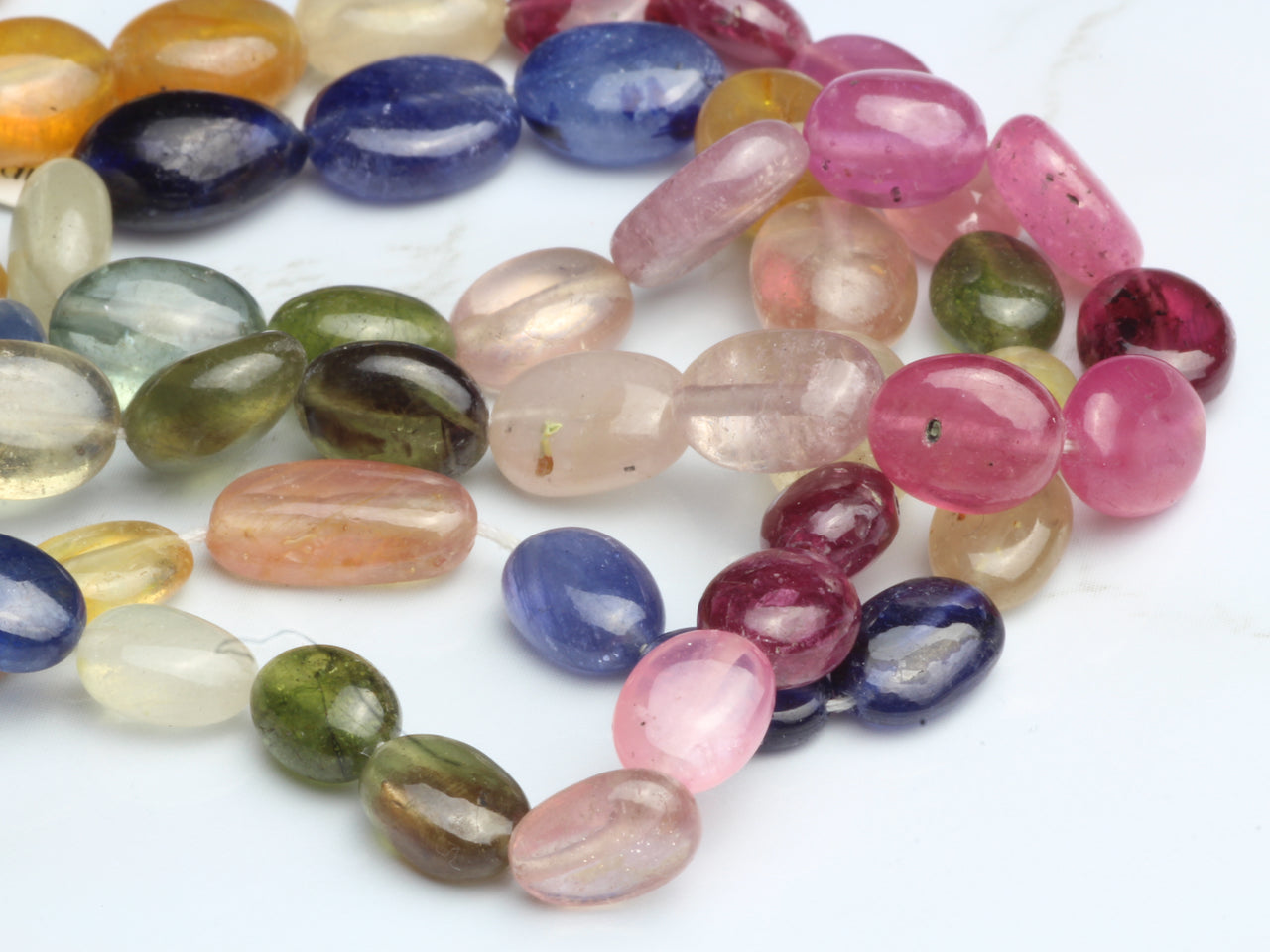 Multi Sapphire 6x8mm Smooth Ovals