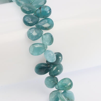 Ombre Blue Grandiderite 11x7mm Smooth Pear Shaped Briolettes