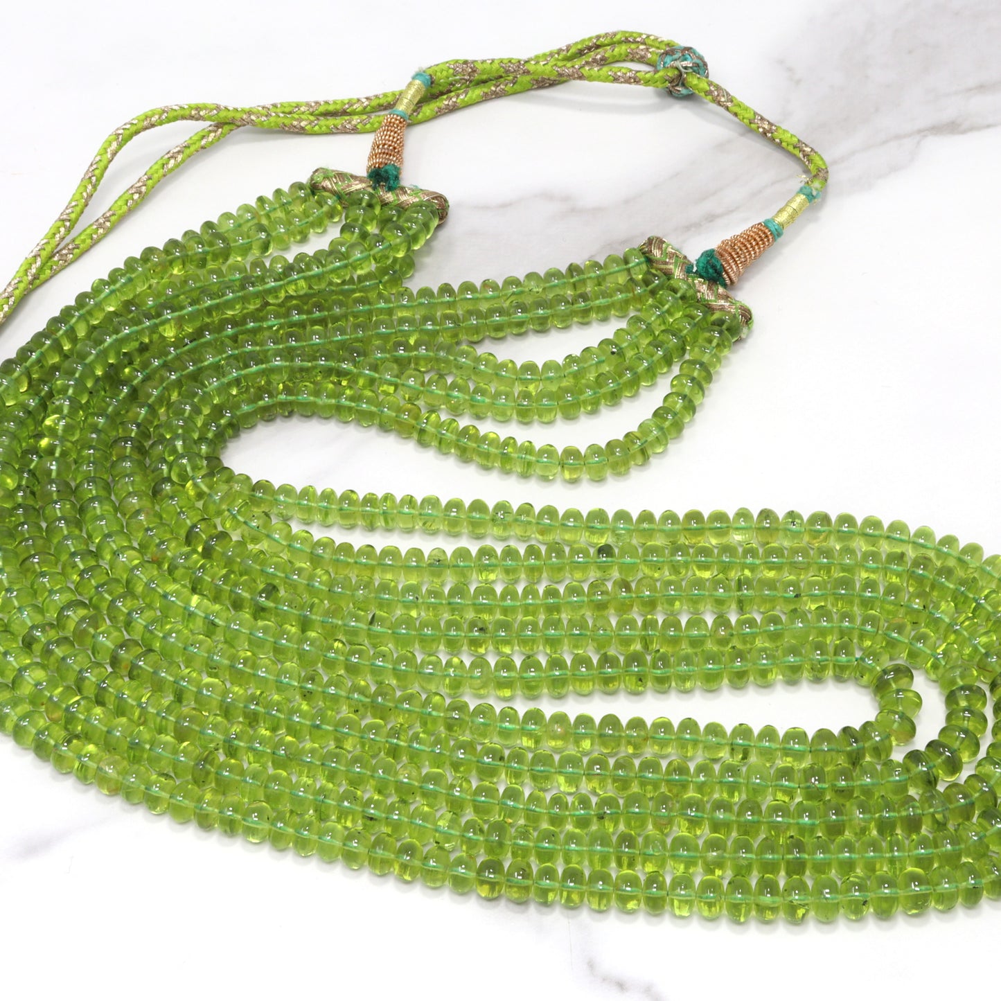 Green Peridot 6mm Smooth Rondelles