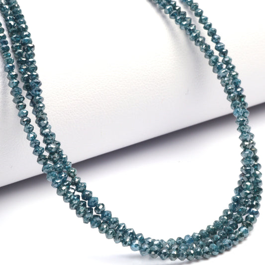 Blue Diamond 1.6mm Faceted Rondelles