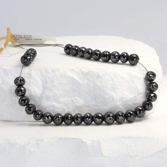 Black Diamond 6mm Faceted Rondelles