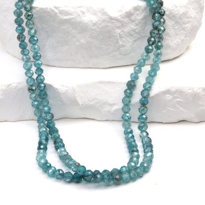 Ombre Blue Zircon 3.5mm Faceted Rondelles