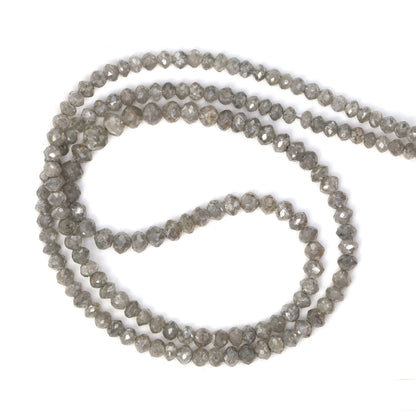 Gray Diamond 2.7mm Faceted Rondelles