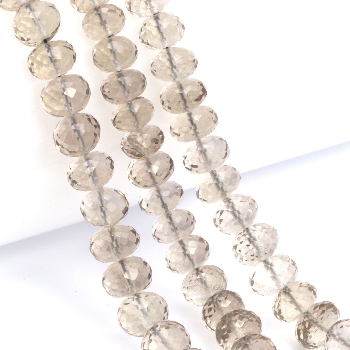 Light Smoky Quartz 7mm Faceted Rondelles