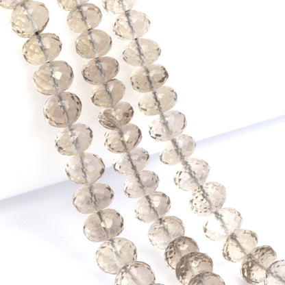 Light Smoky Quartz 7mm Faceted Rondelles