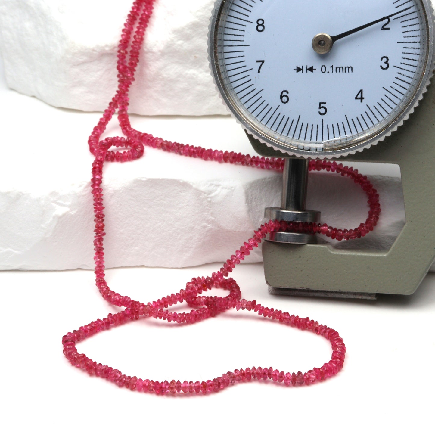 Pink Spinel 2mm Smooth Rondelles Bead Strand