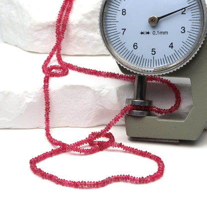 Pink Spinel 2mm Smooth Rondelles Bead Strand