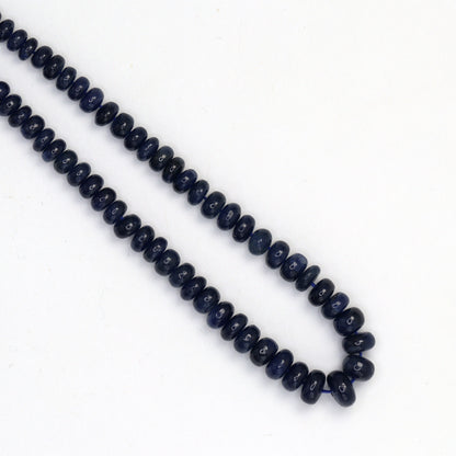 AA Navy Blue Sapphire 4mm - 6mm Smooth Rondelles Bead Strand