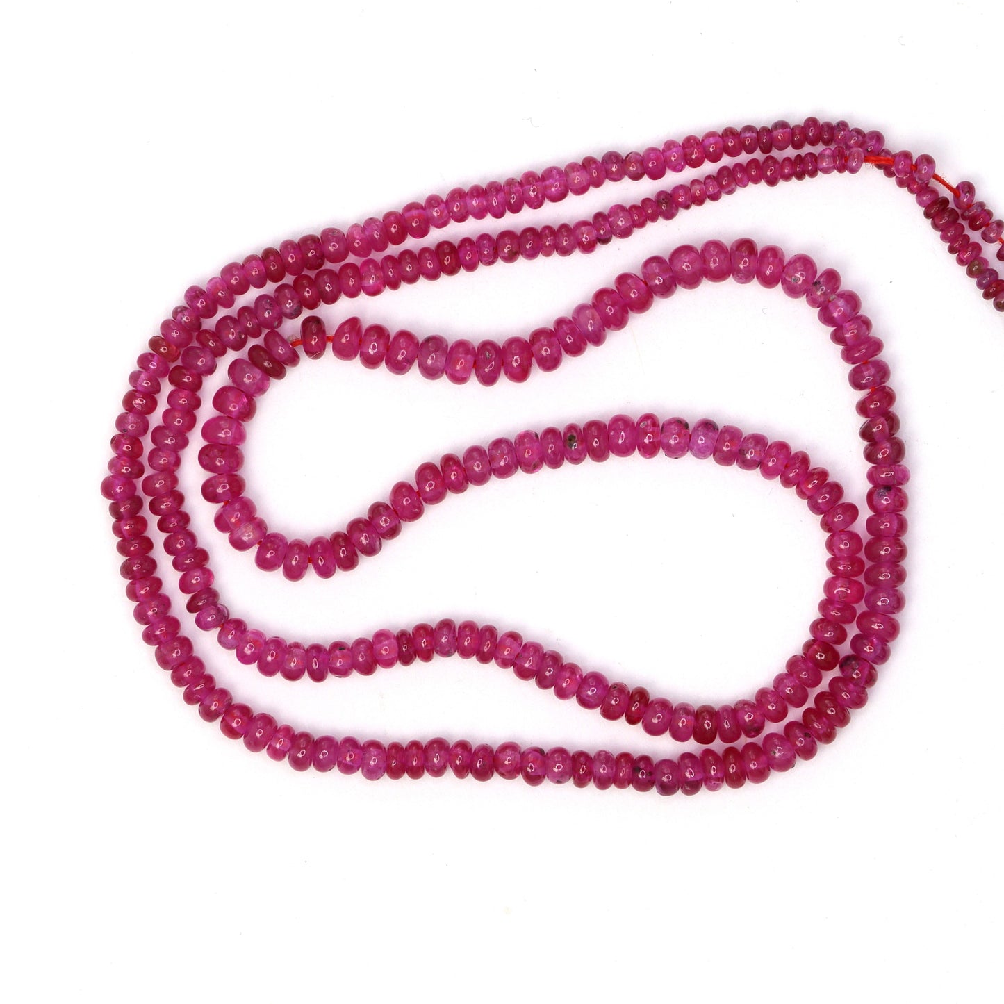 Pink Sapphire 2mm - 3mm Smooth Rondelles Bead Strand