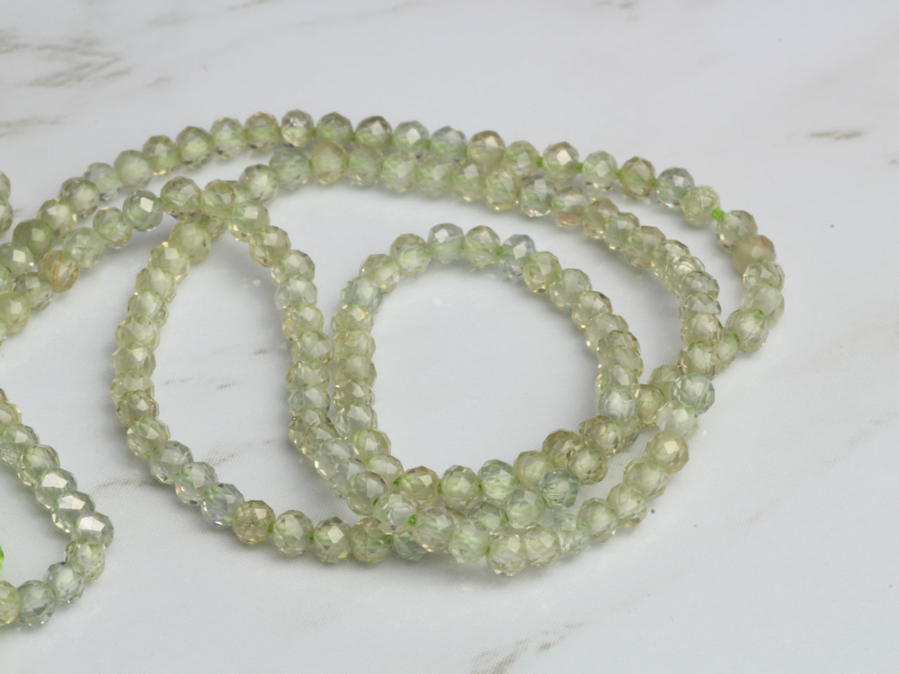 Light Green Zircon 2mm Faceted Rondelles