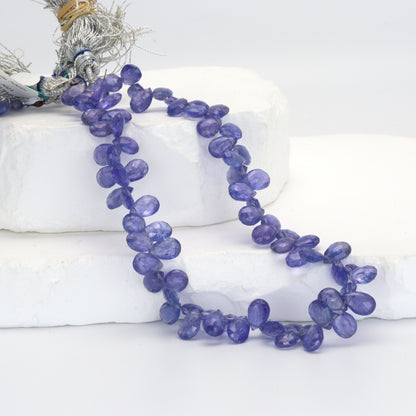 Blue Tanzanite 7x5mm Faceted Pear Shaped Briolettes