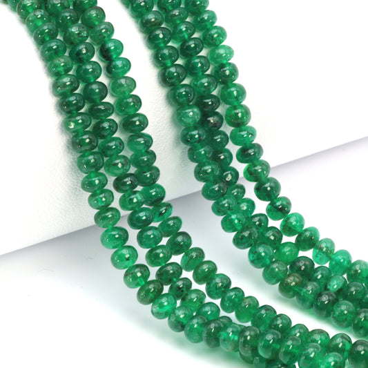 Green Emerald 3.5mm Smooth Rondelles