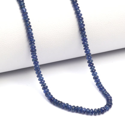 Cornflower Blue Sapphire 2.5mm - 3.0mm Smooth Rondelles Bead Strand