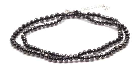 18k Black Diamond Knotted Bead Necklace (~40ct)