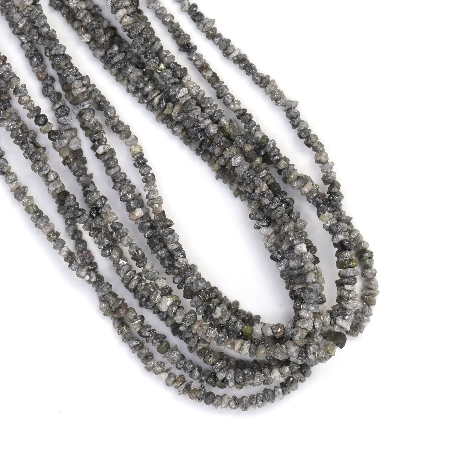 Gray Diamond 2.5mm - 3.0mm Hand Faceted Chips Bead Strand