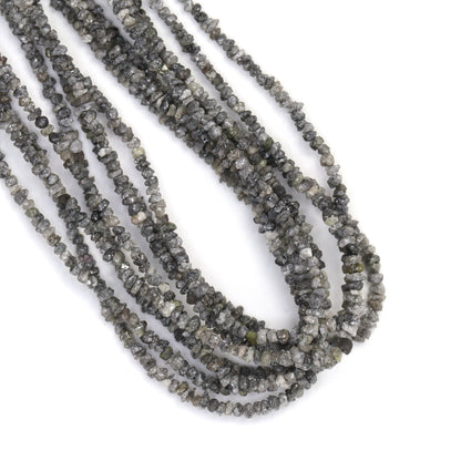 Gray Diamond 2.5mm - 3.0mm Hand Faceted Chips Bead Strand