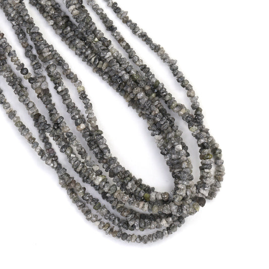 Gray Diamond 2.5mm - 3.0mm Hand Faceted Chips Bead Strand