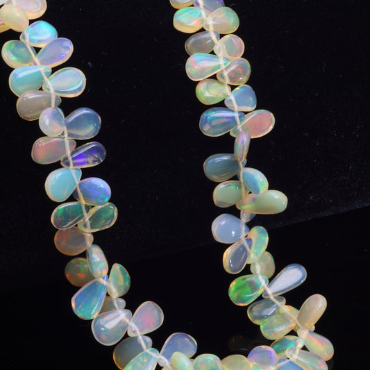 Ethiopian Opal 7x4mm Smooth Pear Shaped Briolettes
