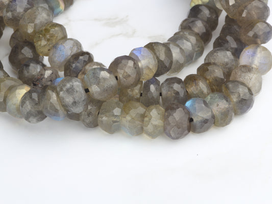 Blue Labradorite 7mm Faceted Rondelles