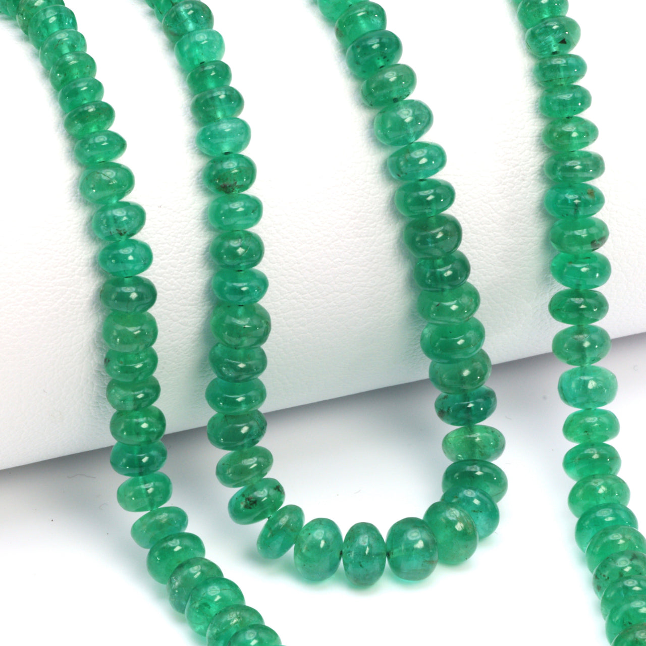 Green Emerald 4mm Smooth Rondelles