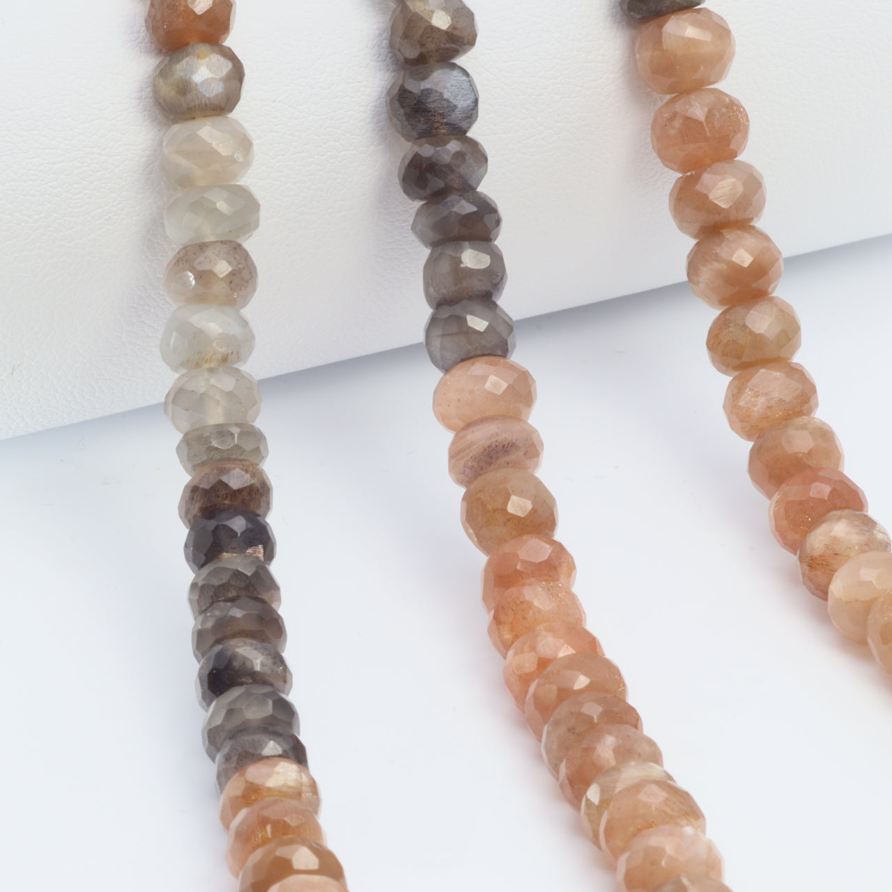 Multi Moonstone 7mm Faceted Rondelles