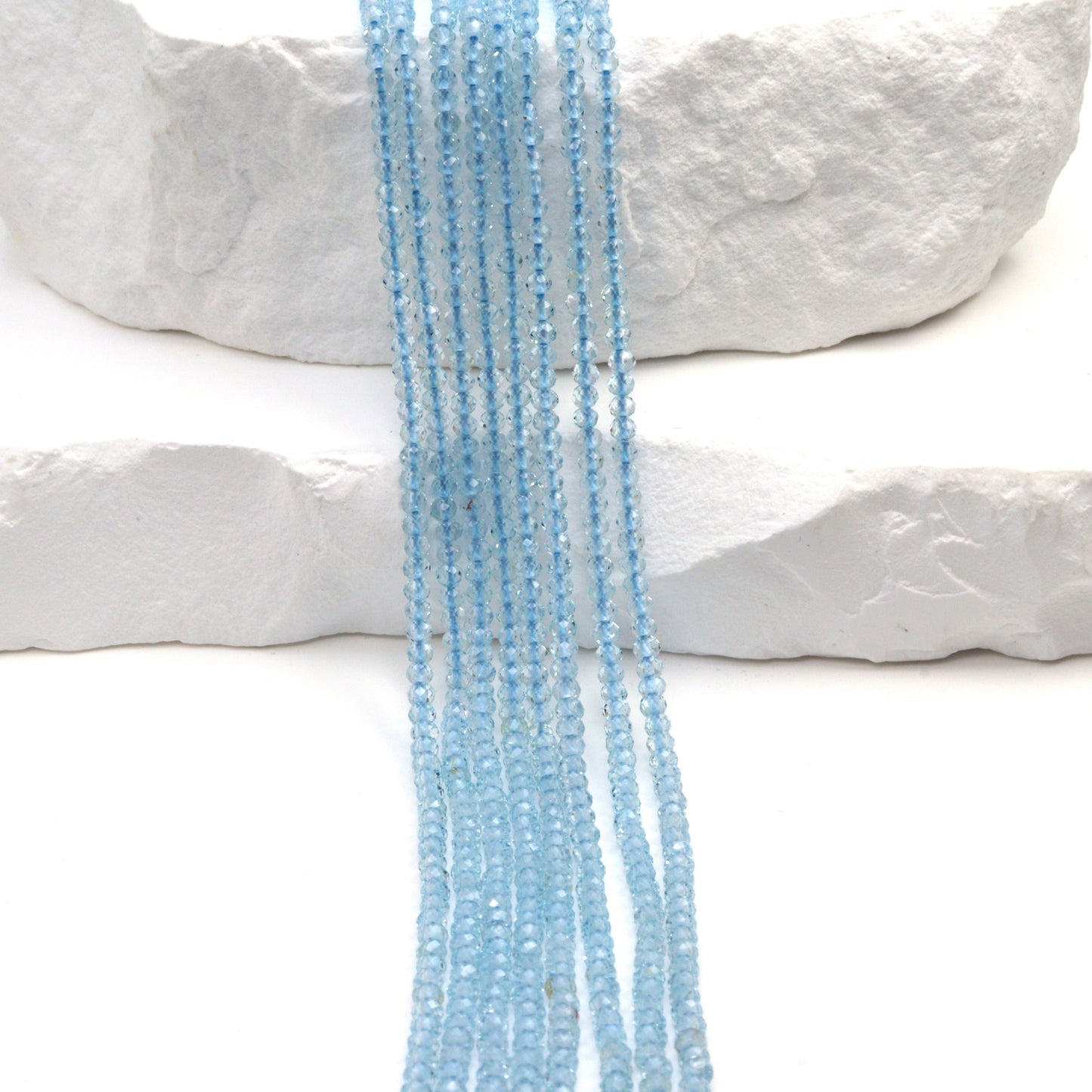 Sky Blue Topaz 2mm Faceted Rondelles Bead Strand