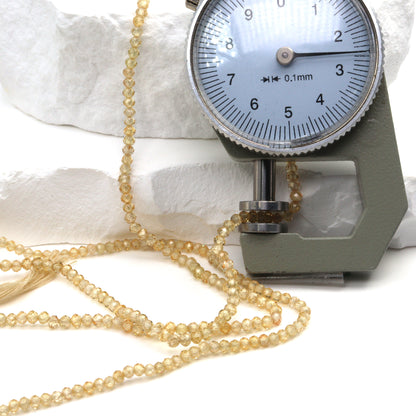 Yellow Zircon 2.5mm Faceted Rondelles