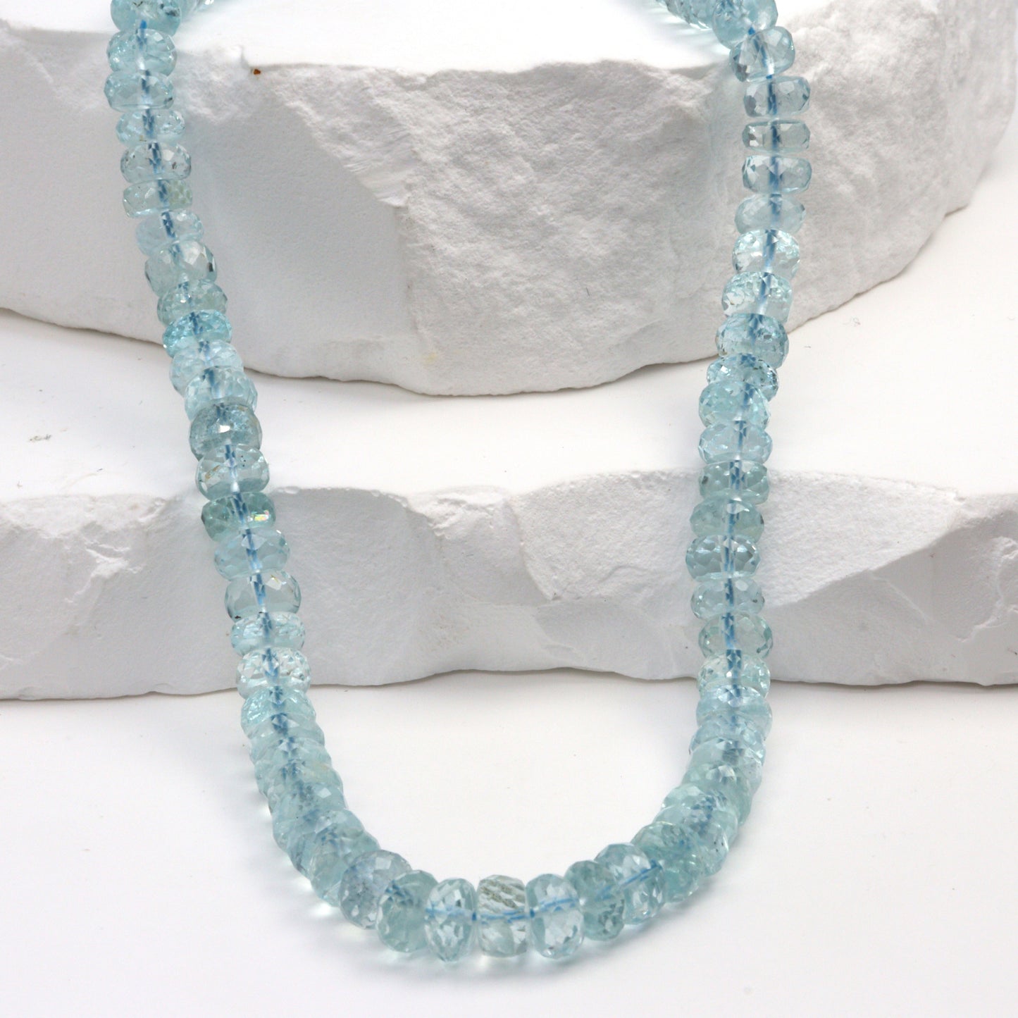 Blue Aquamarine 5mm Faceted Rondelles