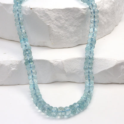 Blue Aquamarine 5mm Faceted Rondelles