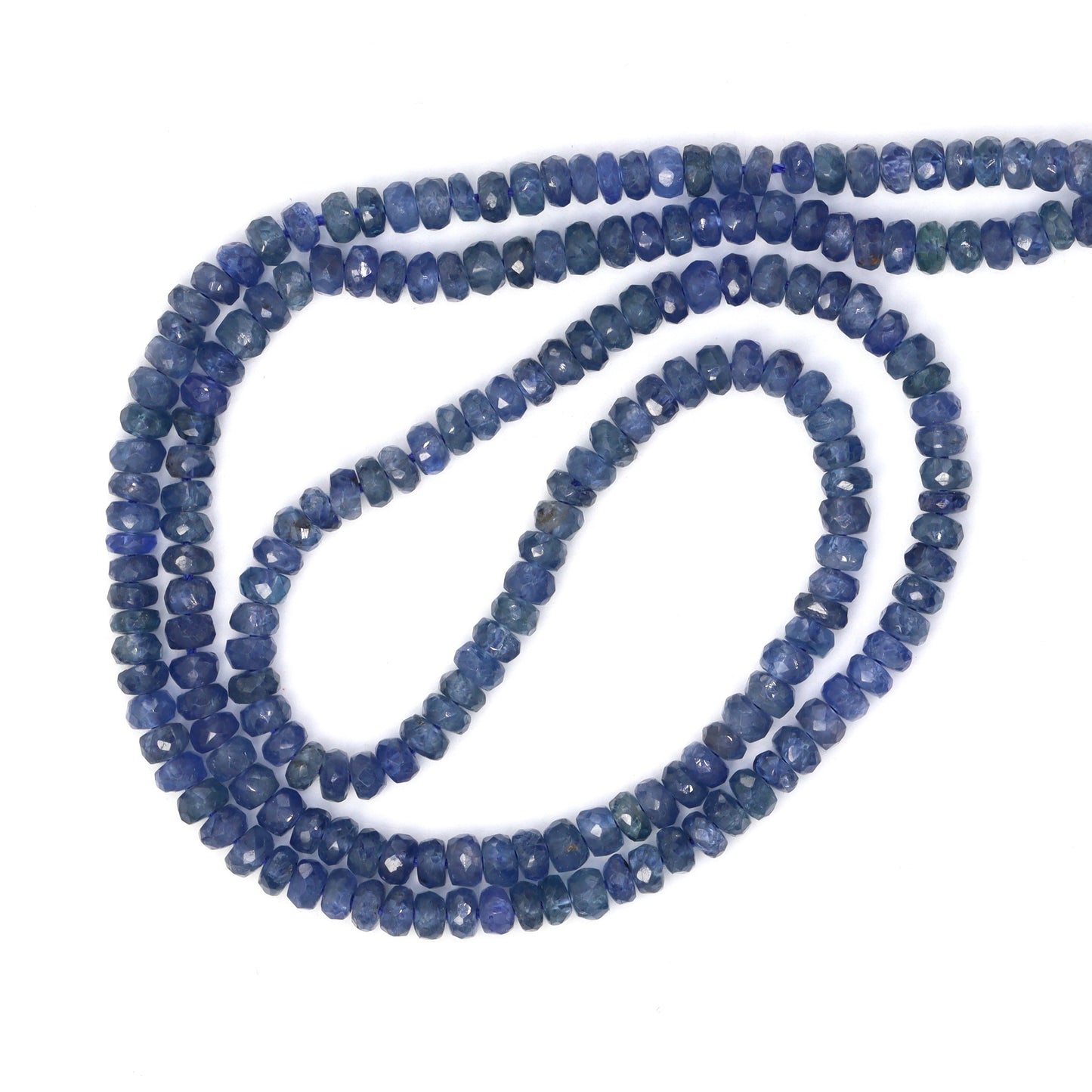 Cornflower Blue Sapphire 3mm Hand Faceted Rondelles Bead Strand