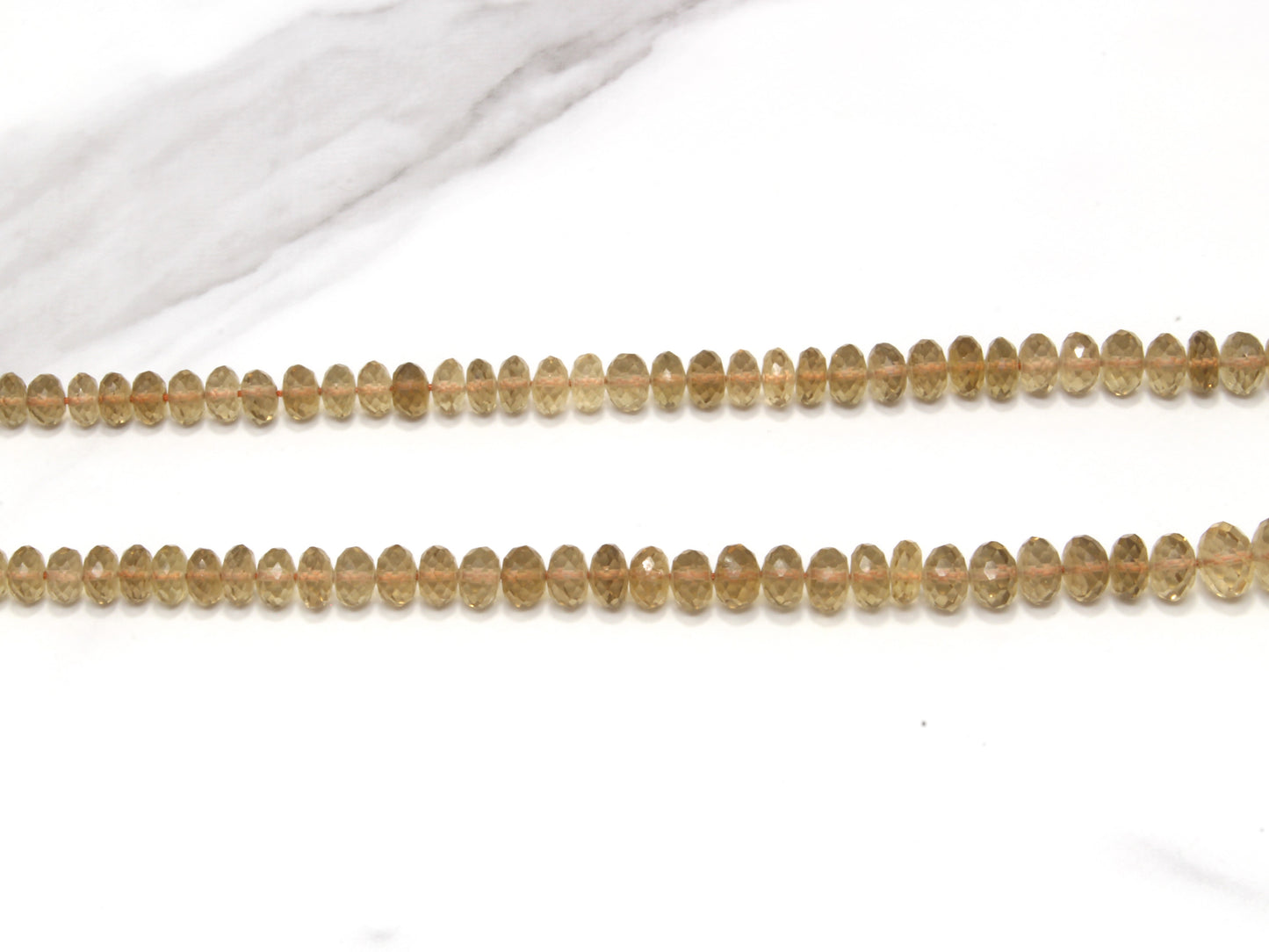 Champagne Quartz 6mm Faceted Rondelles