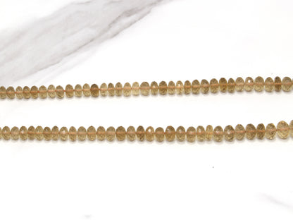 Champagne Quartz 6mm Faceted Rondelles