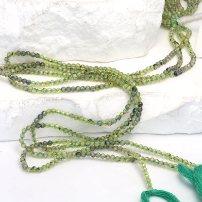 Ombre Green Sapphire 2mm Faceted Rounds