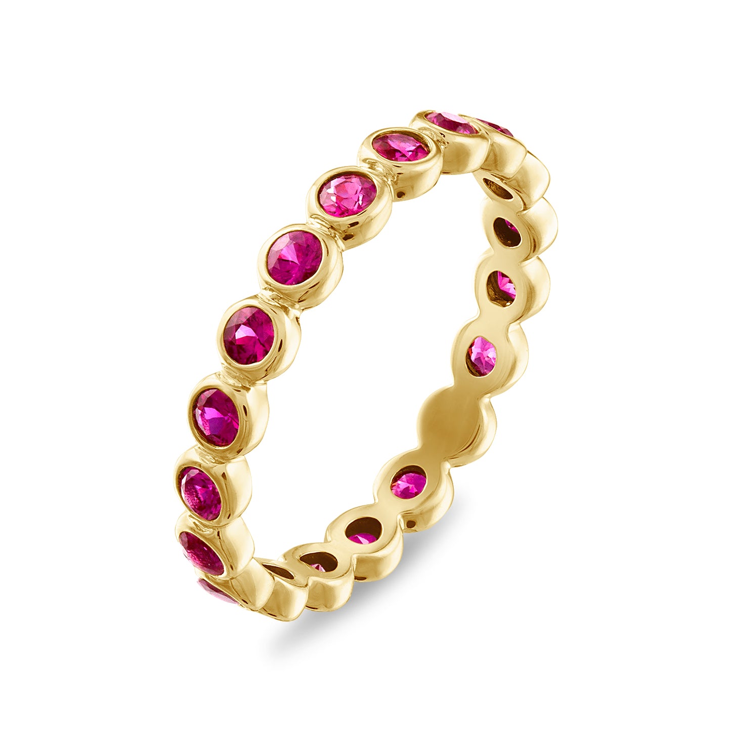Bezel Set Ruby Eternity Band