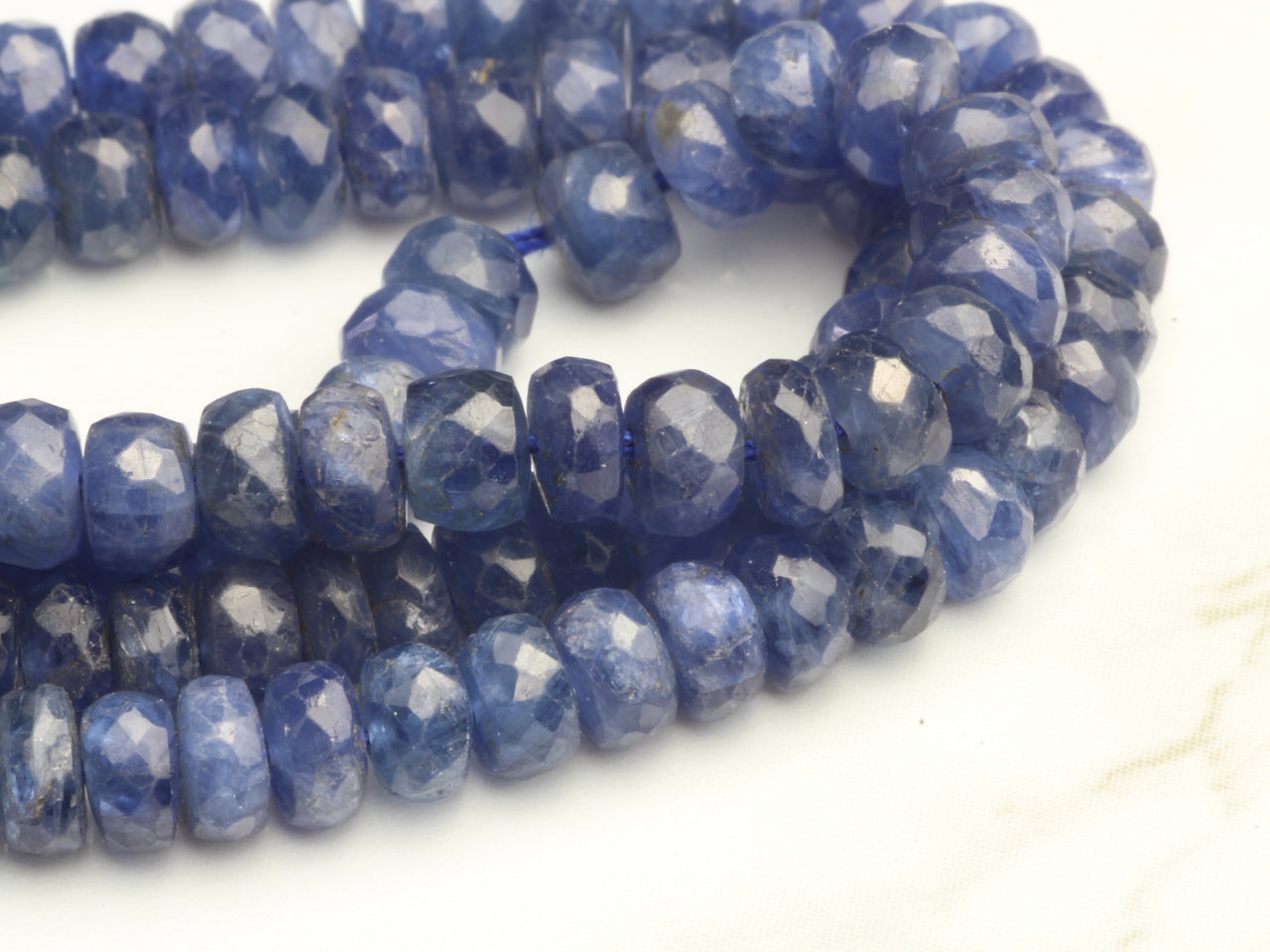 Cornflower Blue Sapphire 4mm Faceted Rondelles