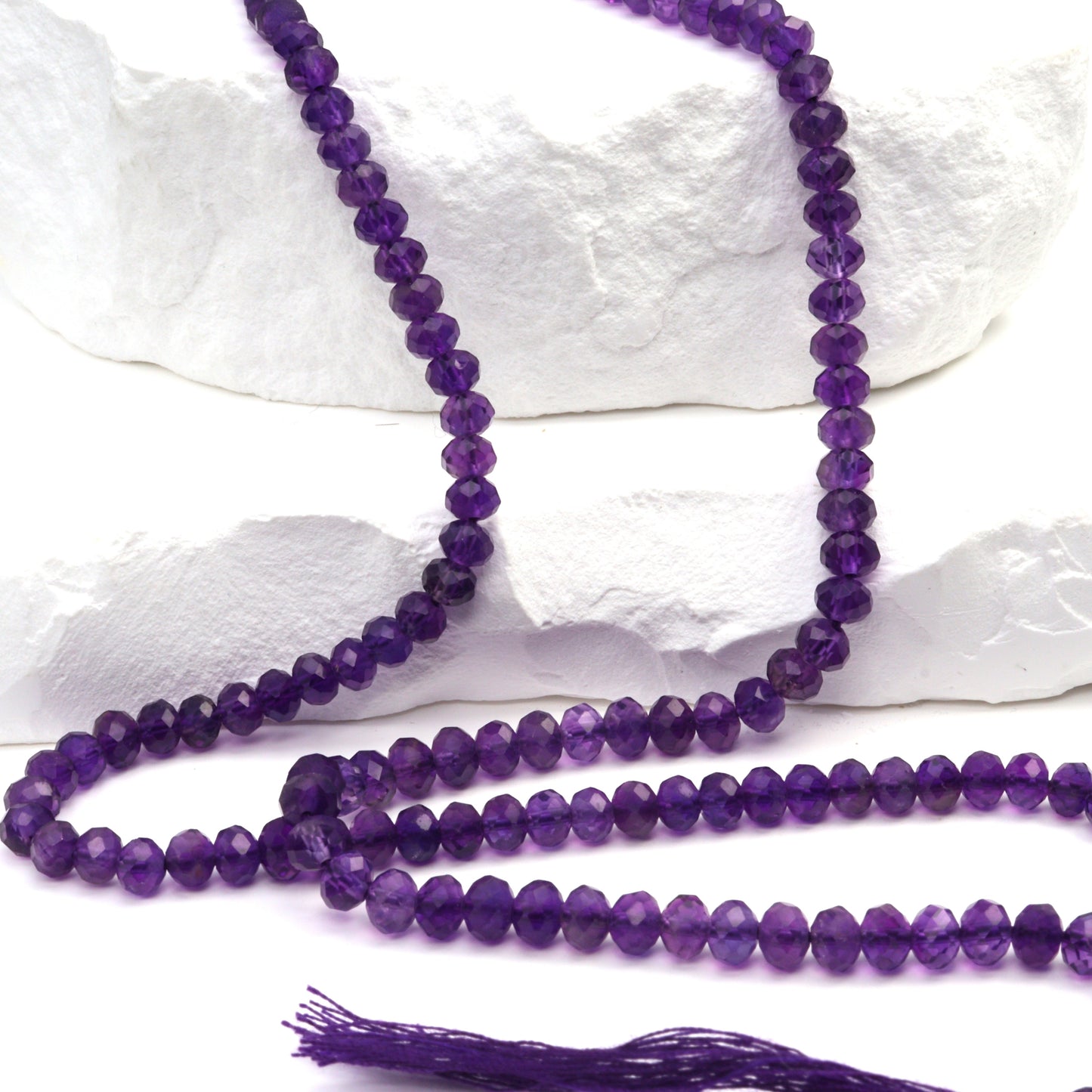 Amethyst 4mm Faceted Rondelles Bead Strand