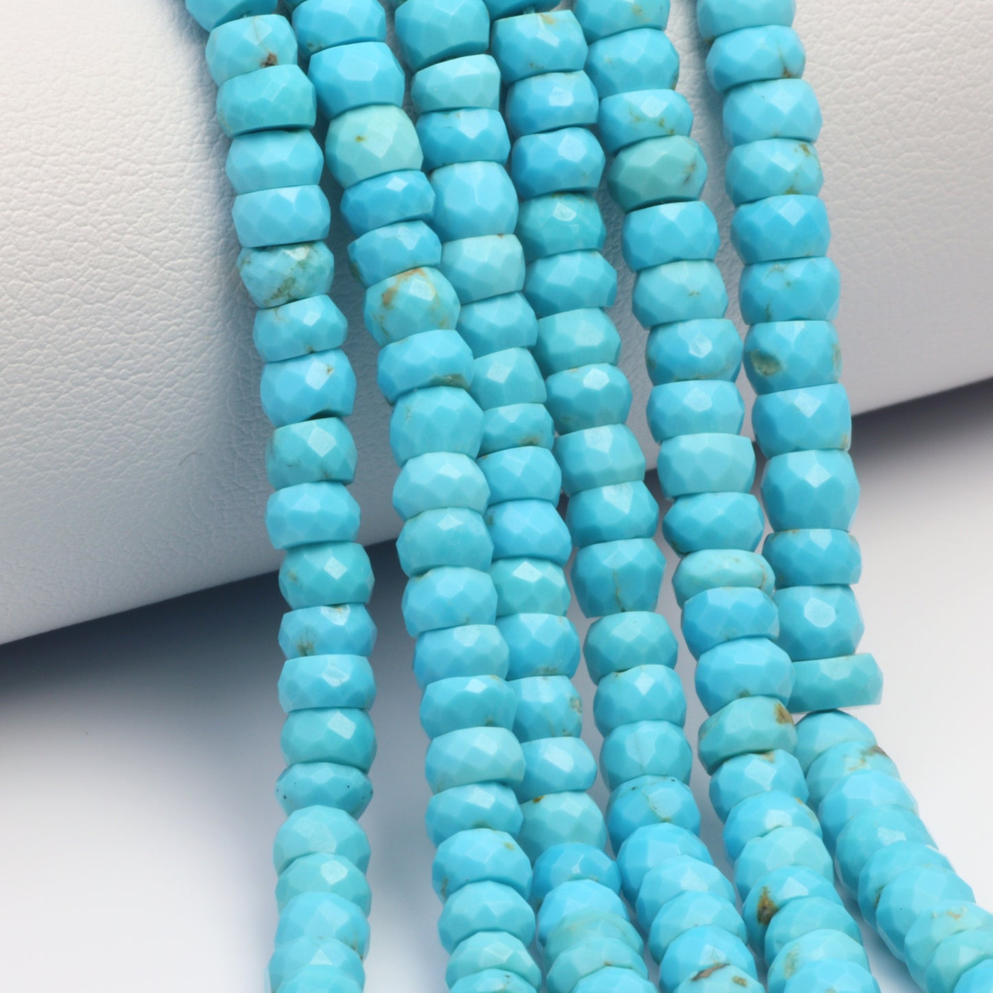 Natural Blue Turquoise 4.5mm Faceted Rondelles Bead Strand