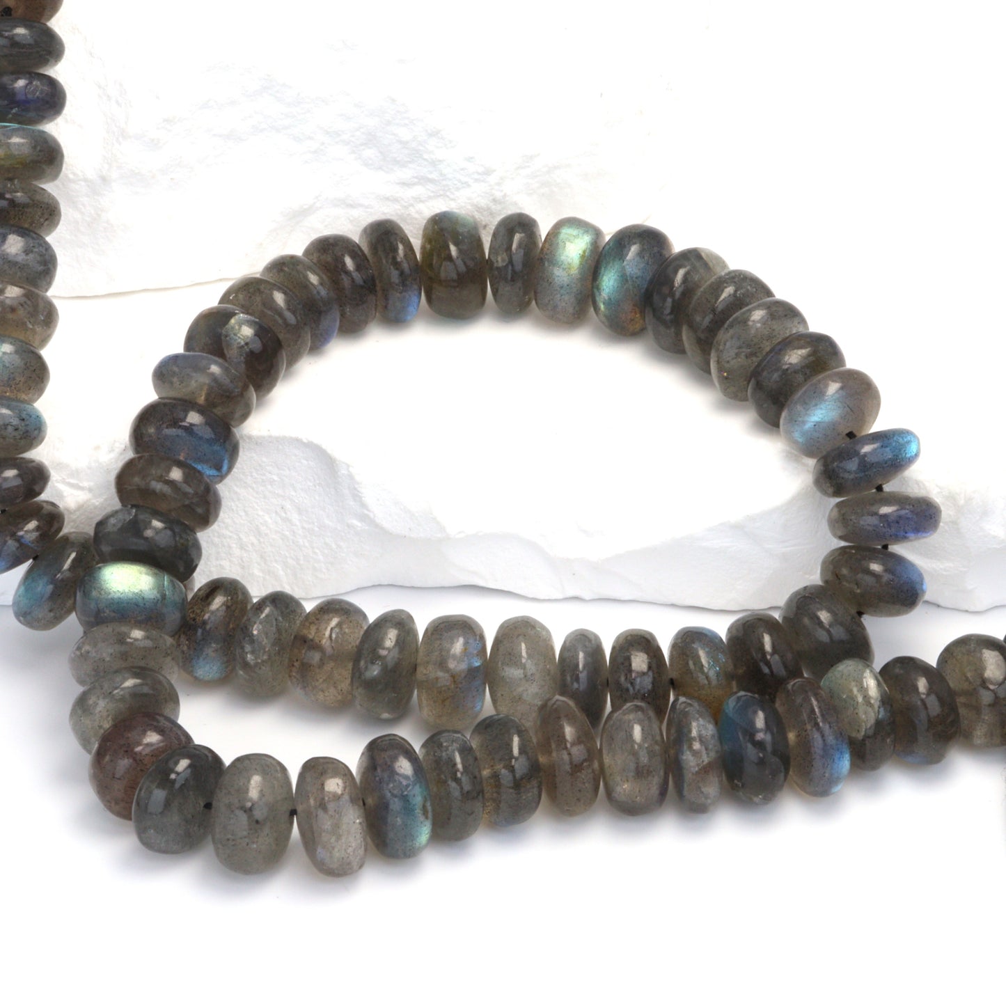 Blue Labradorite 10mm Smooth Rondelles