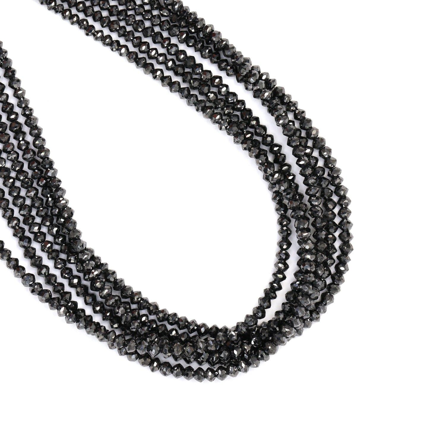 Black Diamond 1.7mm Faceted Rondelles